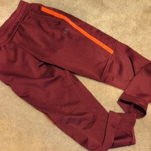 Layer 8 Boys Maroon Joggers with Orange Stripe